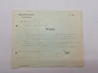 Notitser fra Reservepolitiet WW2