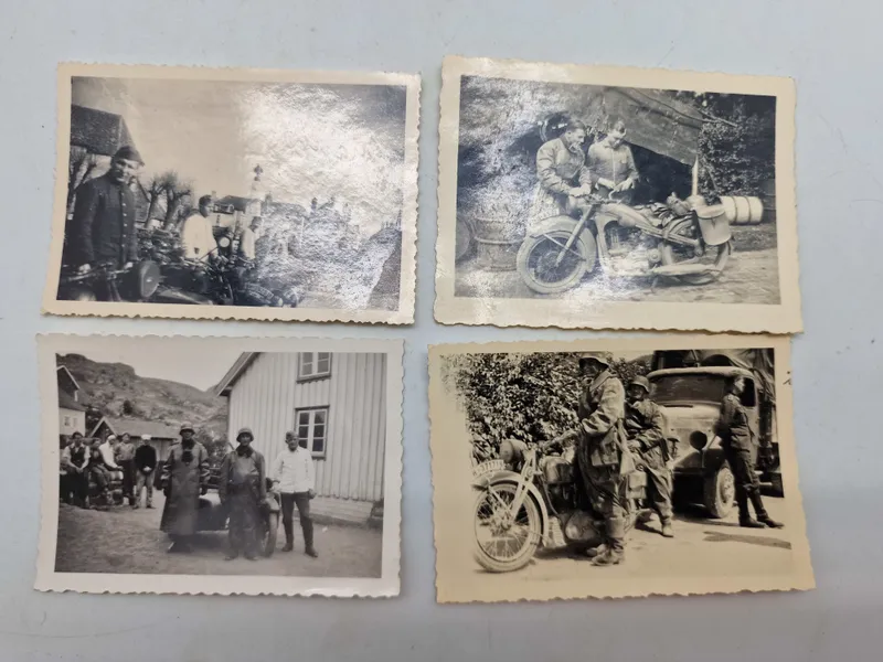 Originale fotos af Tyske soldater WW2 på motorcykler