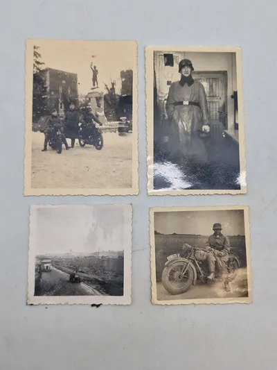 Originale fotos af Tyske soldater WW2 med motorcykler