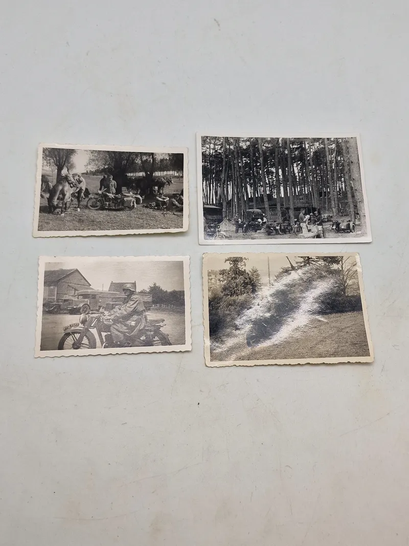 Originale fotos af Tyske soldater WW2 med motorcykler