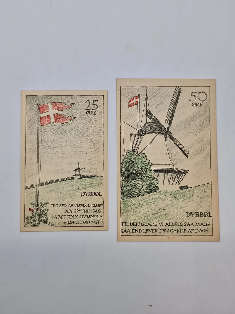 Sæt originale danske “nødsedler” - Dybbøl