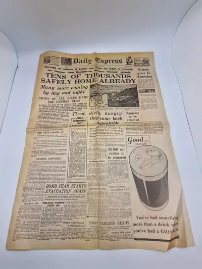 Original amerikansk ww2 avis fra 1940