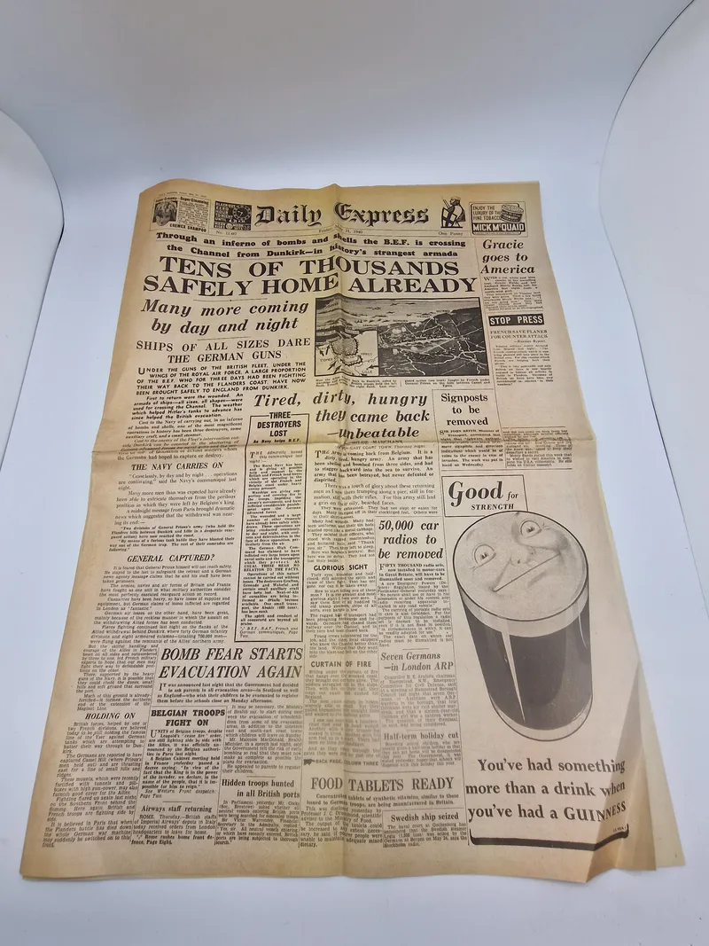 Original amerikansk ww2 avis fra 1940