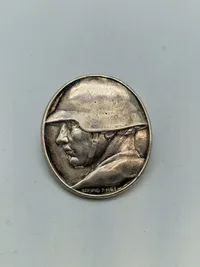 Original Switzerland WW1 National Donation Badge for the Support of the Soldiers Families by Frei Silver 800