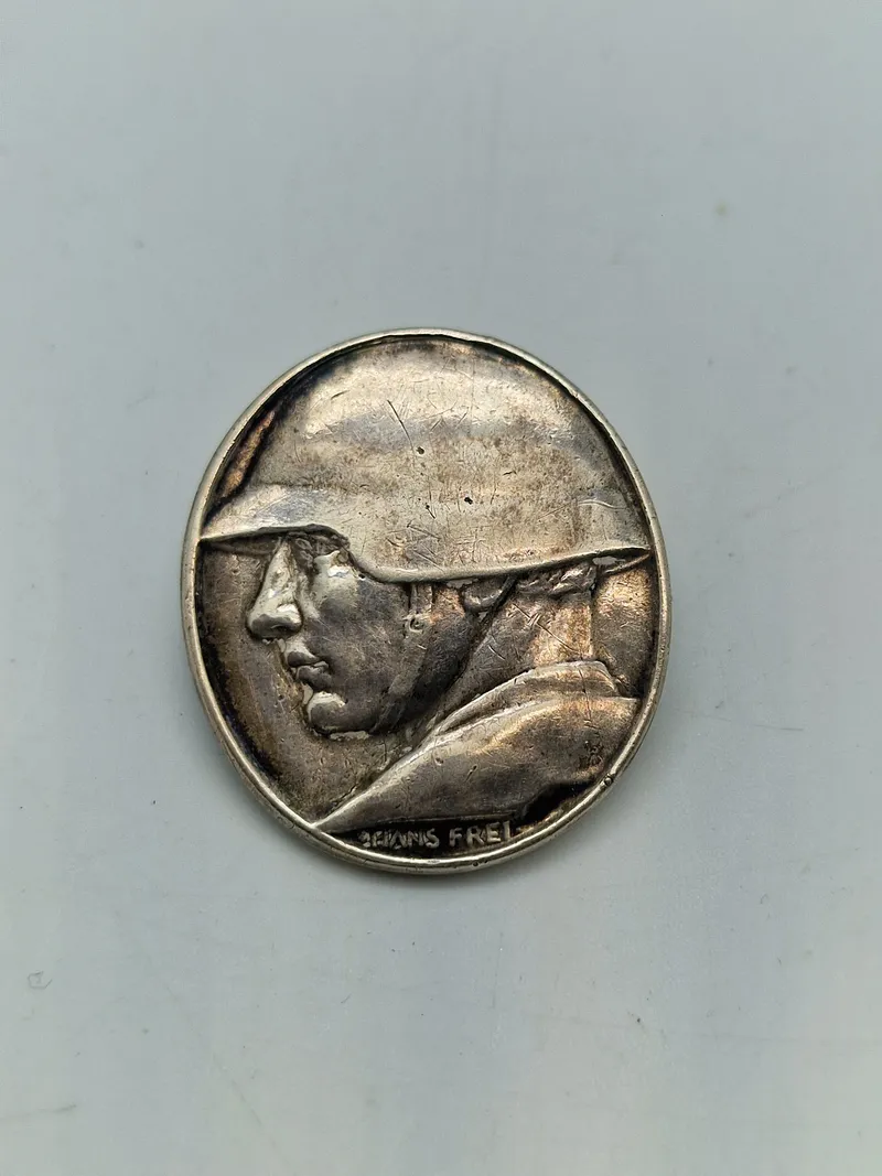 Original Switzerland WW1 National Donation Badge for the Support of the Soldiers Families by Frei Silver 800