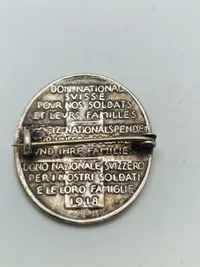 Original Switzerland WW1 National Donation Badge for the Support of the Soldiers Families by Frei Silver 800