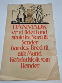Ekstremt sjælden Valgplakat fra genforeningen 1920