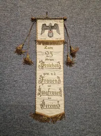 Originalt tysk ww2 banner af stof