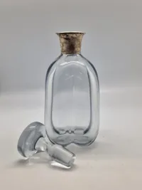 Original dansk Holmegaard karaffel, sølvmonteret