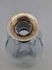Original dansk Holmegaard karaffel, sølvmonteret