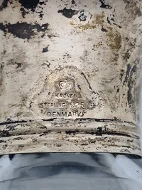 Original dansk Holmegaard karaffel, sølvmonteret