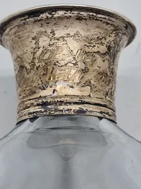 Original dansk Holmegaard karaffel, sølvmonteret