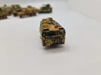 Samling militære legetøjs køretøjer