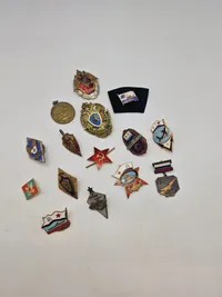 Samling originale russiske badges - flere ældre