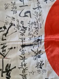 Originalt japansk æresflag/good luck flag ((寄せ書き日の丸)