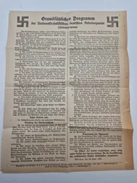 Originalt nazistisk program - ww2