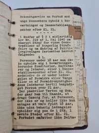 Sjældent dansk politilot fra ww2 med skilt og personlig lommebog