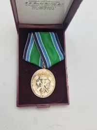 Originalt HJV anncinitetstegn med æske og af sterlingsølv