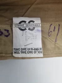 Original US WW2 khaki Garisson cap with combined glider parachute infantry patch