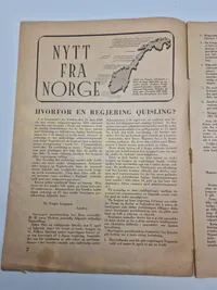 Originalt hæfte - Nytt fra Norge WW2