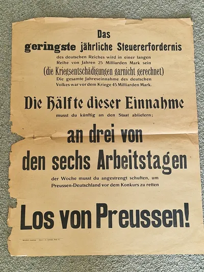 Ekstremt sjælden original Valgplakat fra genforeningen i 1920