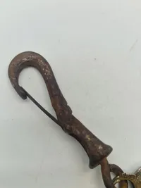 Originalt 1700 tals svensk Carl den 12 (1682-1718) seletøjsbeslag, senere omlavet til kniv holder