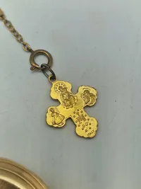 Originalt dobbeltkapslet lommeur af 14 karat guld - jubilæumsgave fra Brandts klædefabrik i Odense vægt inklusiv forgyldt kæde 107,2 gram