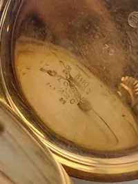 Originalt dobbeltkapslet lommeur af 14 karat guld - jubilæumsgave fra Brandts klædefabrik i Odense vægt inklusiv forgyldt kæde 107,2 gram