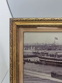 Originalt 1800 tals foto af Holmen . bla med Fregatten Jylland og det gamle kongeskib