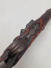 Original norsk flintepistol fremstillet af Anders Biørnstad. Skæftet er af birketræ - ca år 1780