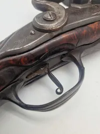 Original norsk flintepistol fremstillet af Anders Biørnstad. Skæftet er af birketræ - ca år 1780