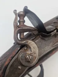Original norsk flintepistol fremstillet af Anders Biørnstad. Skæftet er af birketræ - ca år 1780