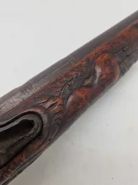 Original norsk flintepistol fremstillet af Anders Biørnstad. Skæftet er af birketræ - ca år 1780