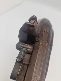 Original norsk flintepistol fremstillet af Anders Biørnstad. Skæftet er af birketræ - ca år 1780
