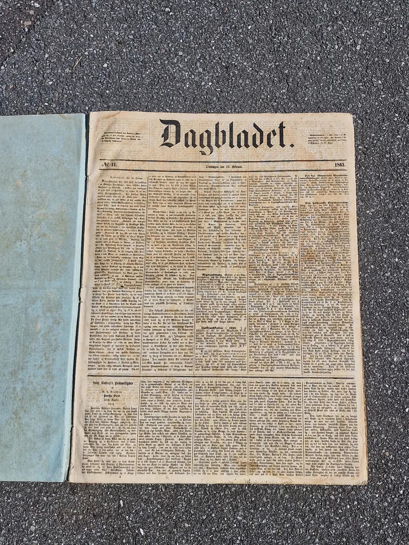 Originalt sæt in bundende aviser fra 1863