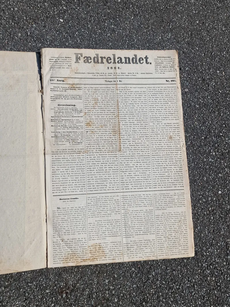 Originalt "Fædrelandet" fra 1864