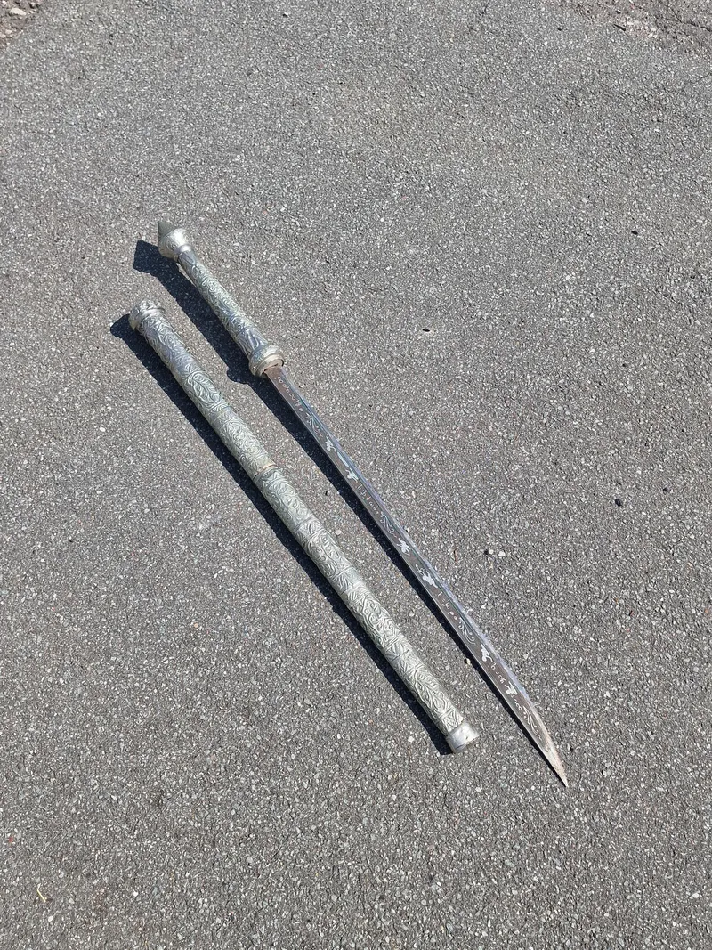 Original sølvmonteret Burmese dha sword