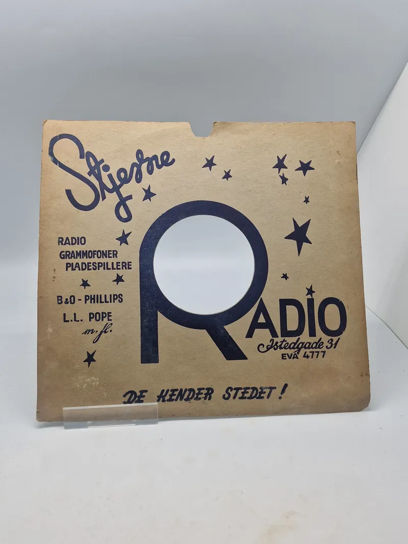 Originalt pladecover fra Stjerneradio som var tilholdssted for Holger Danske modstandsgruppen