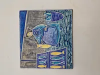 Væg relief med fiskekone - Knapstrup værket
