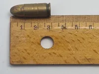 Original  Original Dansk 9mm eksercerpatron M/1941, fremstillet i dk efter krigen af afskudte hylstre (Lavet af engelsk hylster)