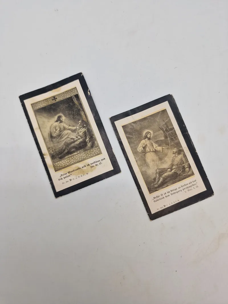 To originale tyske dødskort med fotos - ww1