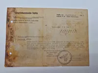 Originalt dokument fra U534 - bjærget fra vraget (sjældent)