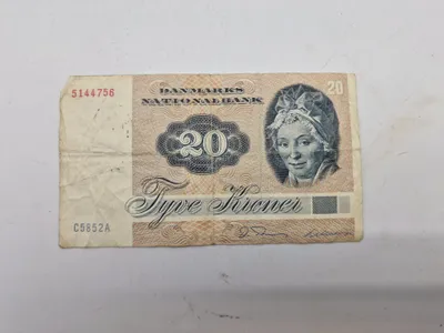 Original dansk 20 krone seddel