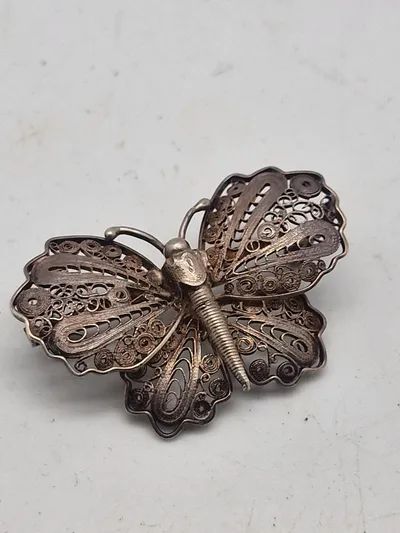 Original filigran sommerfuglebroche. 925 stemplet
