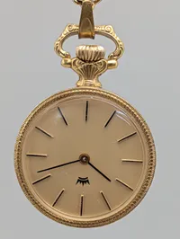 Vintage Wittnauer Gold-Tone Pendant Watch with Sunburst Dial
