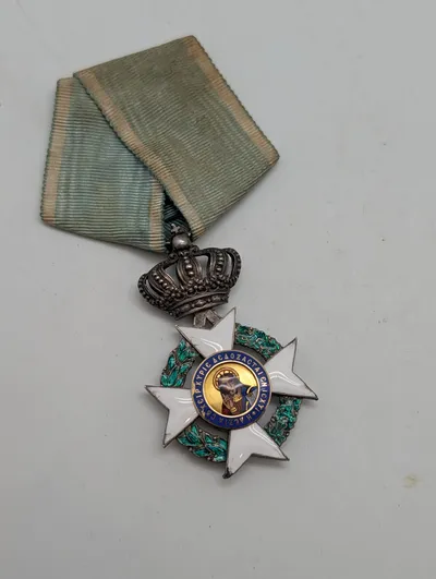 Græsk Frelserorden (Order of the Redeemer) Ridderkors i Sølv og Emalje fuld størrelse med Dansk montering 