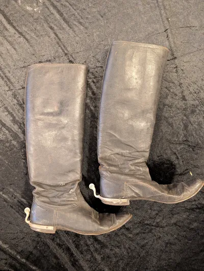 Tyske WW2 Officers støvler med  fastmonterede sporer