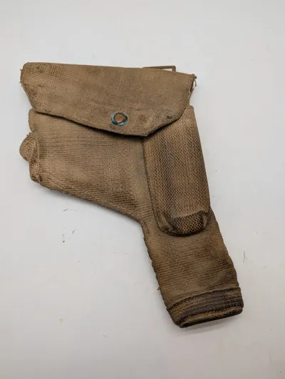 Britisk Mønster 1937 Canvas Revolverhylster omsyet til  Neuhausen
