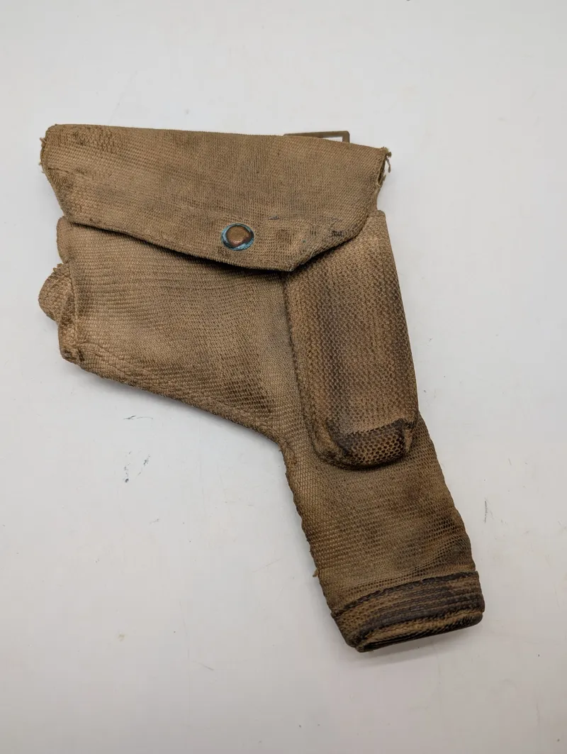 Britisk Mønster 1937 Canvas Revolverhylster omsyet til  Neuhausen