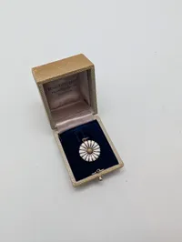 Anton Michelsen Sterling Silver and White Enamel Daisy Pendant